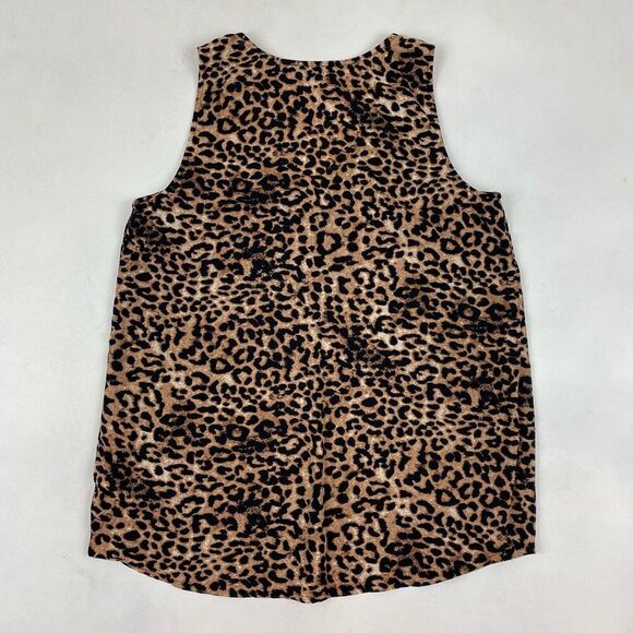Daniel Rainn Brown Animal Print Sleeveless Blouse Chiffon V-Neck Tank Size M - Picture 8 of 8